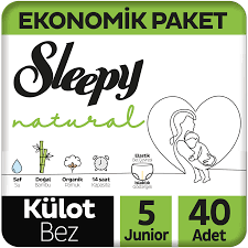 Sleepy Natural Ekonomik Paket Külot Bez 5 Numara Junior 40 Adet